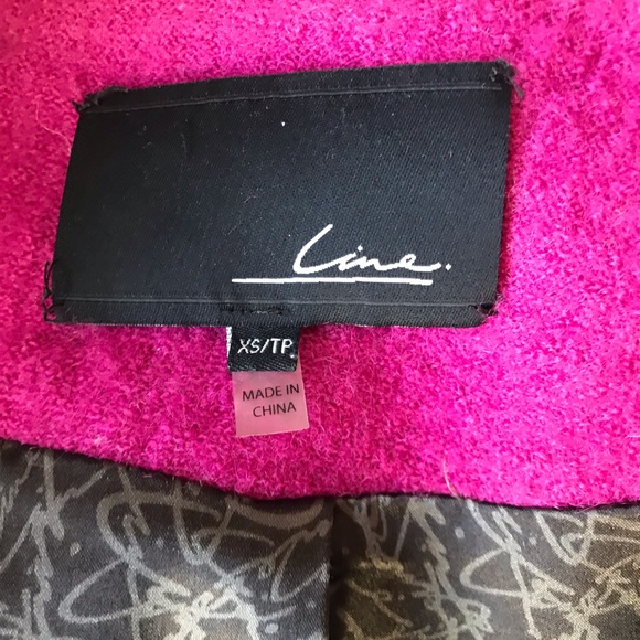 Line The Label fuchsia wool biker jacket size XS - Picture 7 of 8